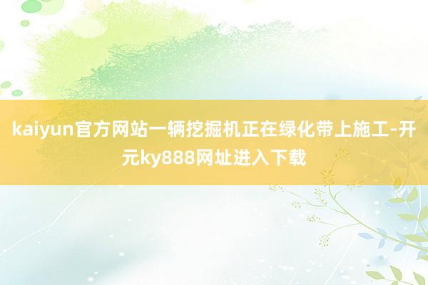 kaiyun官方网站一辆挖掘机正在绿化带上施工-开元ky888网址进入下载