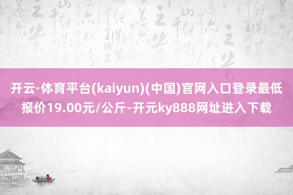 开云·体育平台(kaiyun)(中国)官网入口登录最低报价19.00元/公斤-开元ky888网址进入下载